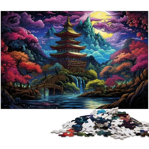 Puzzle 1000 Teile Farbpagode Puzzle für Erwachsene Holzpuzzle Spielzeug Wanddekoration 1000 Teile (75 x 50 cm) von zouxangzz