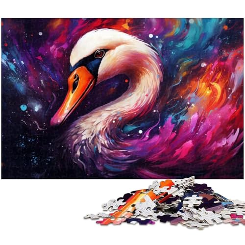Puzzle 1000 Teile Farbschwanen Puzzle für Erwachsene Papierpuzzle Spielzeug Wanddekoration 1000 Teile (38 x 26 cm) von zouxangzz