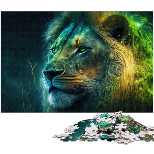 Puzzle 1000 Teile Galaxie Löwe Puzzle für Erwachsene Papierpuzzle Spielzeug Wanddekoration 1000 Teile (38 x 26 cm) von zouxangzz