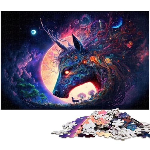 Puzzle 1000 Teile Geistertiere Puzzle für Erwachsene Holzpuzzle Spielzeug Wanddekoration (Größe 75 x 50 cm) von zouxangzz