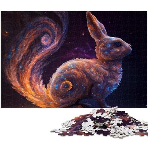 Puzzle 1000 Teile Hasen Puzzle für Erwachsene Holzpuzzle Spielzeug Wanddekoration (Größe 75 x 50 cm) von zouxangzz