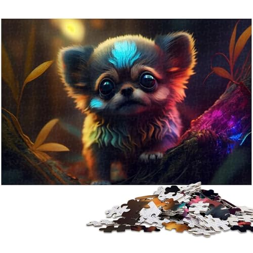 Puzzle 1000 Teile Haustier Pudel Puzzle für Erwachsene Holzpuzzle Spielzeug Wanddekoration (Größe 75 x 50 cm) von zouxangzz