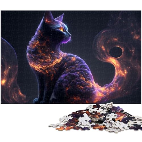 Puzzle 1000 Teile Katzenpuzzle für Erwachsene Holzpuzzle Spielzeug Wanddekoration 1000 Teile (75 x 50 cm) von zouxangzz