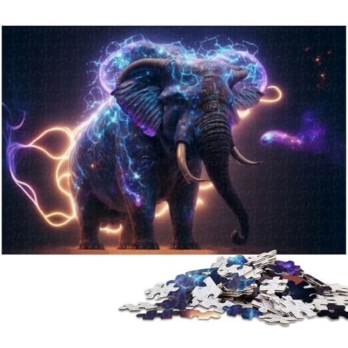 Puzzle 1000 Teile Kunst Elefanten Puzzle für Erwachsene Papierpuzzle Spielzeug Wanddekoration 1000 Teile (38 x 26 cm) von zouxangzz