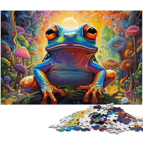 Puzzle 1000 Teile Kunst Tierfrosch Puzzle für Erwachsene Papierpuzzle Spielzeug Wanddekoration (Größe 38 x 26 cm) von zouxangzz
