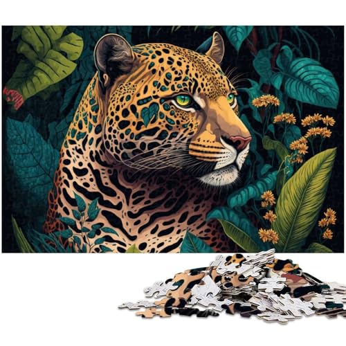 Puzzle 1000 Teile Leoparden Tierpuzzle für Erwachsene Papierpuzzle Spielzeug Wanddekoration (Größe 38 x 26 cm) von zouxangzz