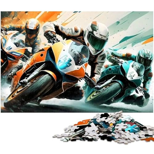 Puzzle 1000 Teile Motorrad Puzzle für Erwachsene Holzpuzzle Spielzeug Wanddekoration 1000 Teile (75 x 50 cm) von zouxangzz