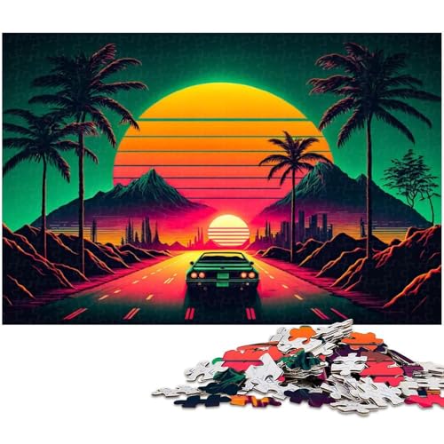 Puzzle 1000 Teile Neonlandschaft Puzzle für Erwachsene Papierpuzzle Spielzeug Wanddekoration 1000 Teile (38 x 26 cm) von zouxangzz