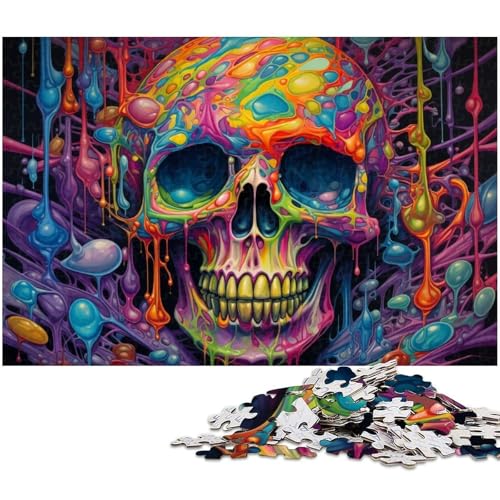 Puzzle 1000 Teile Psychedelische Skelettwelt Puzzle für Erwachsene Holzpuzzle Spielzeug Wanddekoration 1000 Teile (75 x 50 cm) von zouxangzz