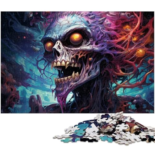 Puzzle 1000 Teile Psychedelisches Böses Höllendämonen Puzzle für Erwachsene Papierpuzzle Spielzeug Wanddekoration 1000 Teile (38 x 26 cm) von zouxangzz