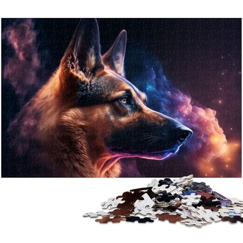 Puzzle 1000 Teile Spirit Deutscher Schäferhund Puzzle für Erwachsene Papierpuzzle Spielzeug Wanddekoration (Größe 38 x 26 cm) von zouxangzz