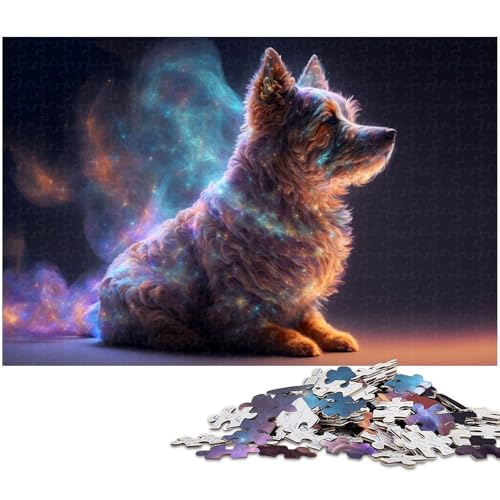 Puzzle 1000 Teile Terrier Puzzle für Erwachsene Holzpuzzle Spielzeug Wanddekoration (Größe 75 x 50 cm) von zouxangzz