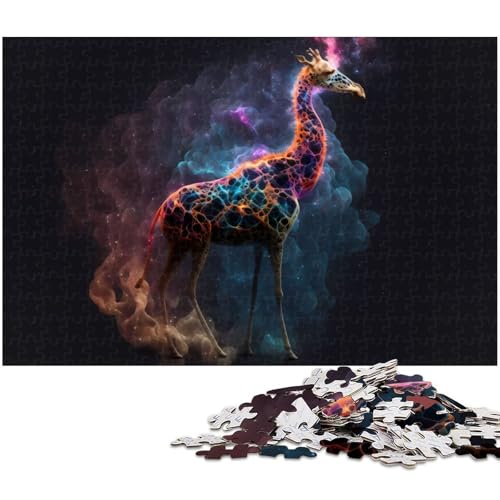 Puzzle 1000 Teile Tier Giraffe Puzzle für Erwachsene Holzpuzzle Spielzeug Wanddekoration 1000 Teile (75 x 50 cm) von zouxangzz