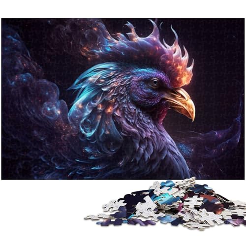 Puzzle 1000 Teile Tier Hahn Puzzle für Erwachsene Holzpuzzle Spielzeug Wanddekoration (Größe 75 x 50 cm) von zouxangzz