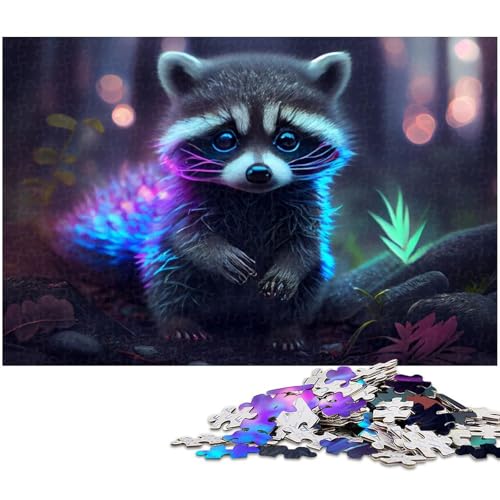 Puzzle 1000 Teile Tier Waschbären Puzzle für Erwachsene Papierpuzzle Spielzeug Wanddekoration 1000 Teile (38 x 26 cm) von zouxangzz