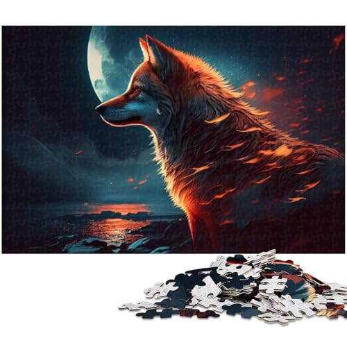 Puzzle 1000 Teile Tier Wolf Puzzle für Erwachsene Papierpuzzle Spielzeug Wanddekoration 1000 Teile (38 x 26 cm) von zouxangzz