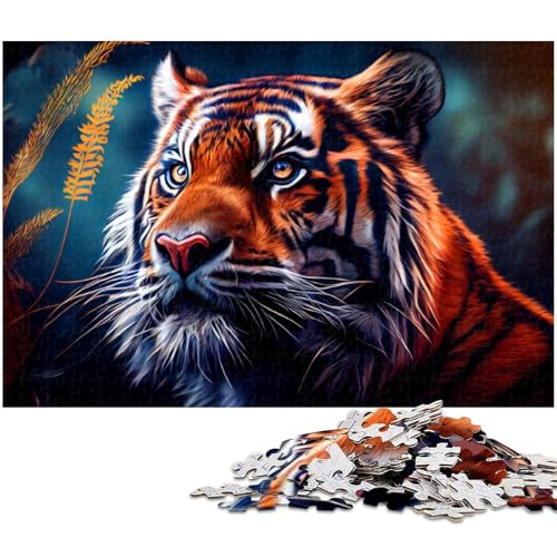 Puzzle 1000 Teile Tiger Puzzle für Erwachsene Papierpuzzle Spielzeug Wanddekoration (Größe 38 x 26 cm) von zouxangzz
