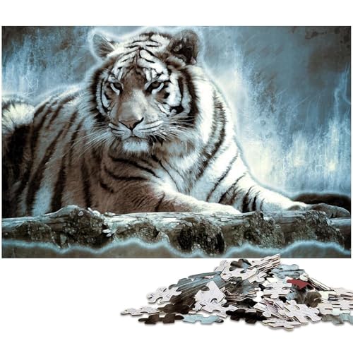 Puzzle 1000 Teile Tiger Puzzle für Erwachsene Papierpuzzle Spielzeug Wanddekoration (Größe 38 x 26 cm) von zouxangzz