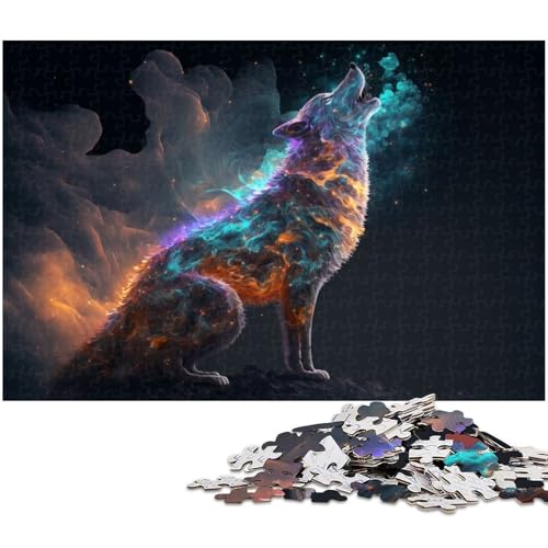 Puzzle 1000 Teile Wolfspuzzle für Erwachsene Papierpuzzle Spielzeug Wanddekoration (Größe 38 x 26 cm) von zouxangzz