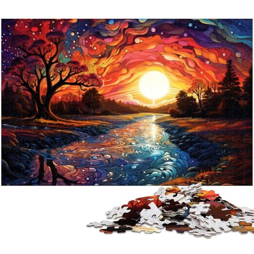 Puzzle 1000 Teile Wunder unter dem Sonnenuntergang Puzzle für Erwachsene Holzpuzzle Spielzeug Wanddekoration 1000 Teile (75 x 50 cm) von zouxangzz