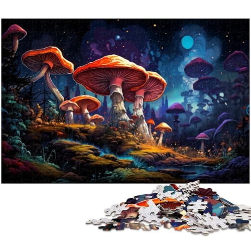 Puzzle 1000 Teile Wunderschöne psychedelische Pilze Puzzle für Erwachsene Holzpuzzle Spielzeug Wanddekoration 1000 Teile (75 x 50 cm) von zouxangzz