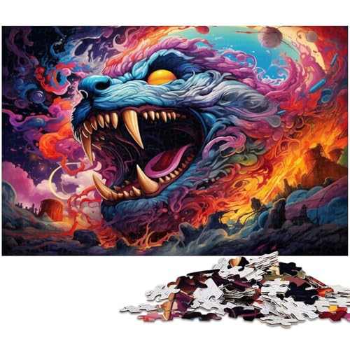 Puzzle 1000 Teile bizarres buntes Monster Puzzle für Erwachsene Papierpuzzle Spielzeug Wanddekoration 1000 Teile (38 x 26 cm) von zouxangzz