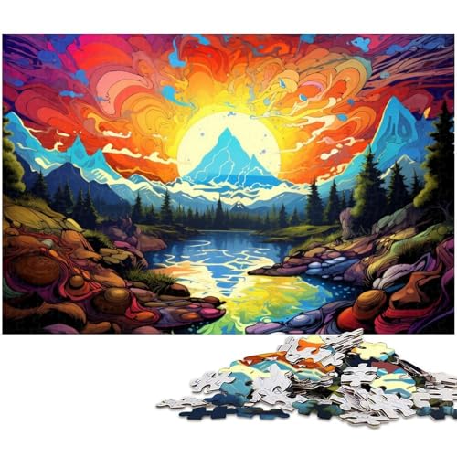 Puzzle 1000 Teile buntes Bell Lake Puzzle für Erwachsene Holzpuzzle Spielzeug Wanddekoration 1000 Teile (75 x 50 cm) von zouxangzz