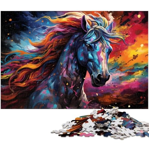 Puzzle 1000 Teile buntes Pferdepuzzle für Erwachsene Papierpuzzle Spielzeug Wanddekoration 1000 Teile (38 x 26 cm) von zouxangzz
