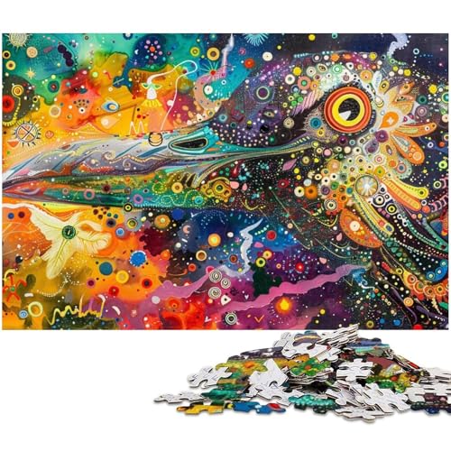 Puzzle 1000 Teile buntes Spatzen Puzzle für Erwachsene Holzpuzzle Spielzeug Wanddekoration (Größe 75 x 50 cm) von zouxangzz