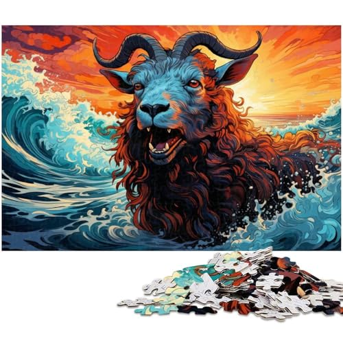 Puzzle 1000 Teile buntes Ziegenpuzzle für Erwachsene Papierpuzzle Spielzeug Wanddekoration 1000 Teile (38 x 26 cm) von zouxangzz