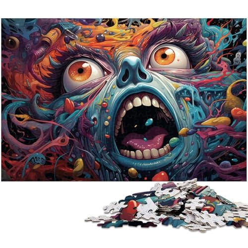 Puzzle 1000 Teile buntes psychedelisches Kunstpuzzle für Erwachsene Papierpuzzle Spielzeug Wanddekoration 1000 Teile (38 x 26 cm) von zouxangzz