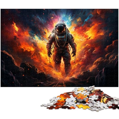 Puzzle 1000 Teile buntes psychedelisches galaktisches Astronauten Puzzle für Erwachsene Holzpuzzle Spielzeug Wanddekoration 1000 Teile (75 x 50 cm) von zouxangzz