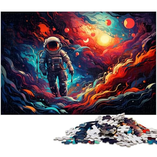 Puzzle 1000 Teile für Erwachsene Astronaut im farbenfrohen Universum Puzzle praktisches Spiel ideal für Teenager ab 14 Jahren 1000 Teile (75 x 50 cm) von zouxangzz