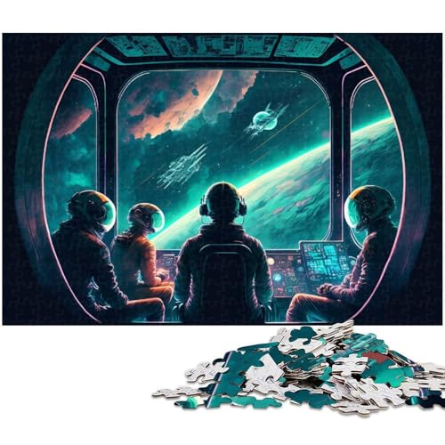Puzzle 1000 Teile für Erwachsene Astronauten Puzzle Lernspiele Weihnachts und Geburtstagsgeschenke für Teenager ab 14 Jahren (Größe 75 x 50 cm) von zouxangzz