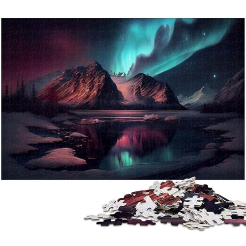 Puzzle 1000 Teile für Erwachsene Aurora Borealis Lernspiele Weihnachts und Geburtstagsgeschenke für Teenager ab 14 Jahren 1000 PCS (75 x 50 cm) von zouxangzz