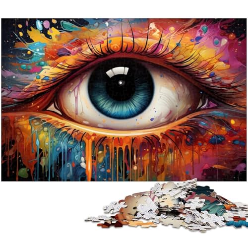 Puzzle 1000 Teile für Erwachsene Bunte Augen Malpuzzle Lernspiele Weihnachts und Geburtstagsgeschenke für Teenager ab 14 Jahren 1000 Teile (38 x 26 cm) von zouxangzz