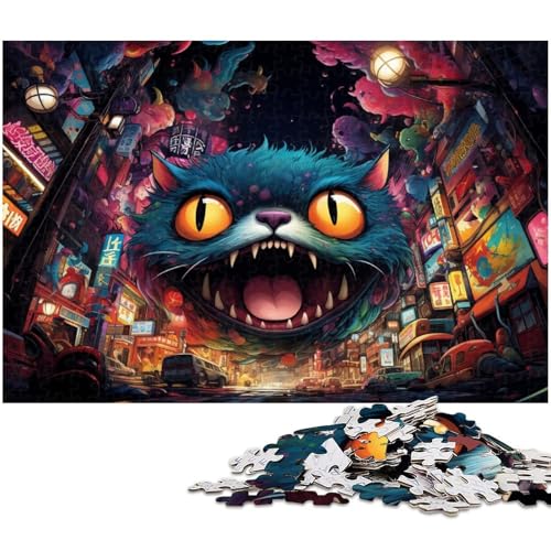 Puzzle 1000 Teile für Erwachsene Bunte Monster in Fantasy City Puzzle Wanddekoration tolles Geschenk für Teenager ab 14 Jahren 1000 PCS (75 x 50 cm) von zouxangzz
