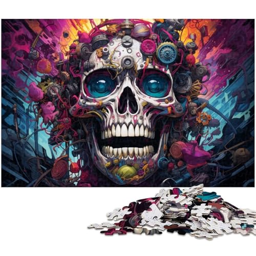 Puzzle 1000 Teile für Erwachsene Bunte Psychedelia mechanischer Skelette Lernspiele Weihnachts und Geburtstagsgeschenke für Teenager ab 14 Jahren 1000 Teile (75 x 50 cm) von zouxangzz