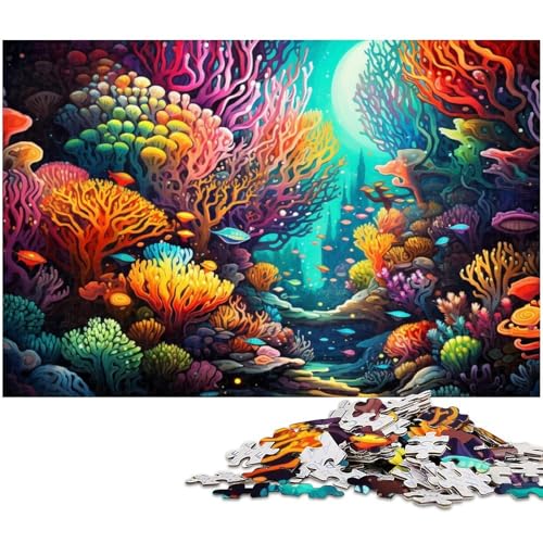 Puzzle 1000 Teile für Erwachsene Bunte Unterwasserwelt Malerei Kunst Puzzle Wanddekoration Geburtstagsgeschenk Wandkunst 1000 Teile (38 x 26 cm) von zouxangzz