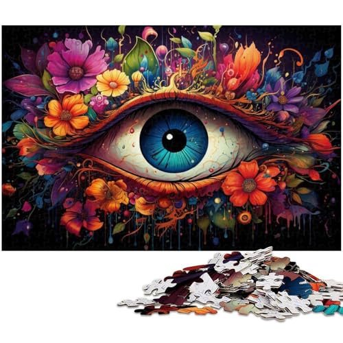 Puzzle 1000 Teile für Erwachsene Bunte psychedelische Augen Lernspiele Weihnachts und Geburtstagsgeschenke für Teenager ab 14 Jahren 1000 Teile (38 x 26 cm) von zouxangzz