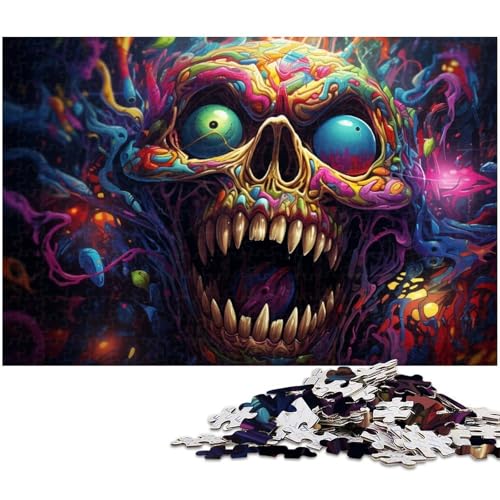 Puzzle 1000 Teile für Erwachsene Bunter Dämon in Psychedelischer Illustration Puzzle Lernspiele Weihnachts und Geburtstagsgeschenke für Teenager ab 14 Jahren 1000 PCS (75 x 50 cm) von zouxangzz