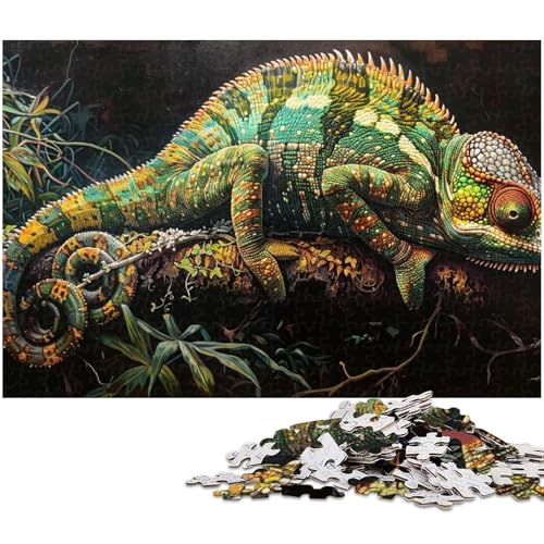 Puzzle 1000 Teile für Erwachsene Chamäleon Puzzle Wanddekoration tolles Geschenk für Teenager ab 14 Jahren (Größe 75 x 50 cm) von zouxangzz