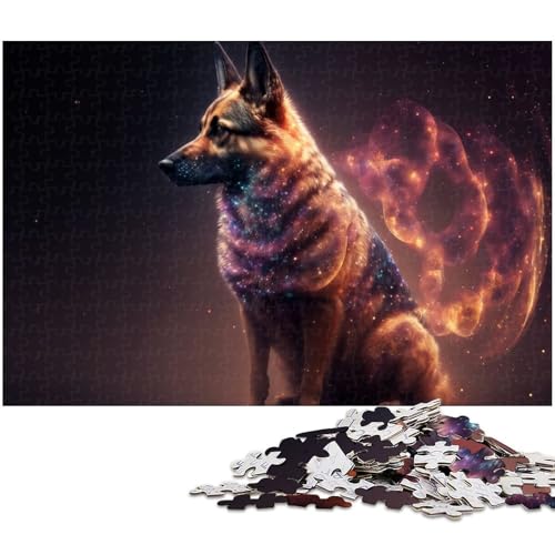 Puzzle 1000 Teile für Erwachsene Deutscher Schäferhund Lernspiele Weihnachts und Geburtstagsgeschenke für Teenager ab 14 Jahren (Größe 75 x 50 cm) von zouxangzz