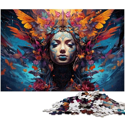 Puzzle 1000 Teile für Erwachsene Die farbenfrohe Psychedelia des weiblichen Buddha Puzzle Lernspiele Weihnachts und Geburtstagsgeschenke für Teenager ab 14 Jahren 1000 PCS (75 x 50 cm) von zouxangzz