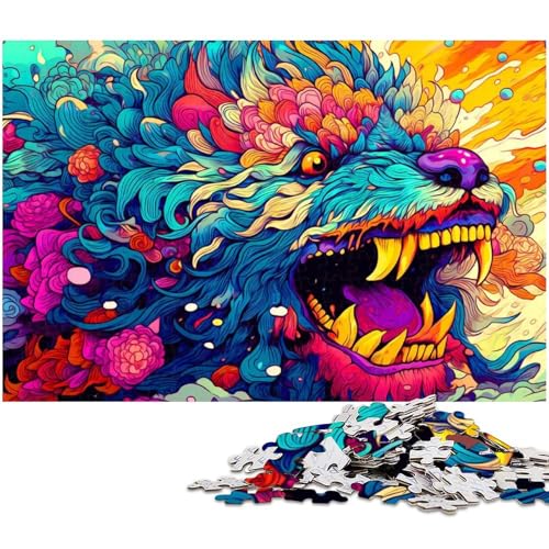 Puzzle 1000 Teile für Erwachsene Drachenpuzzle Wanddekoration Geburtstagsgeschenk Wandkunst (Größe 75 x 50 cm) von zouxangzz