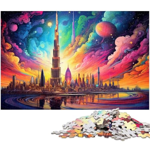 Puzzle 1000 Teile für Erwachsene Dubai Burj Khalifa Lernspiele Weihnachts und Geburtstagsgeschenke für Teenager ab 14 Jahren 1000 Teile (75 x 50 cm) von zouxangzz