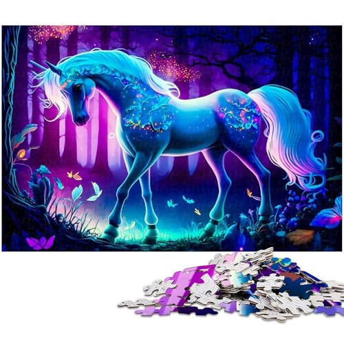 Puzzle 1000 Teile für Erwachsene Einhorn Pferde Puzzle praktisches Spiel ideal für Teenager ab 14 Jahren (Größe 75 x 50 cm) von zouxangzz