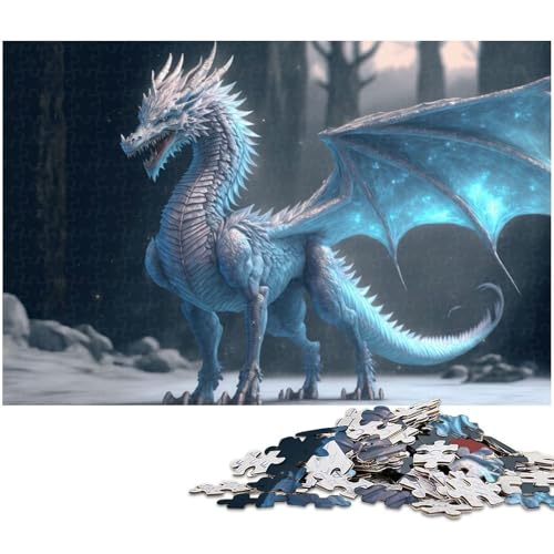 Puzzle 1000 Teile für Erwachsene Eisdrachen Puzzle Lernspiele Weihnachts und Geburtstagsgeschenke für Teenager ab 14 Jahren (Größe 38 x 26 cm) von zouxangzz