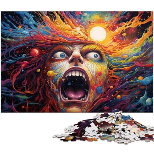Puzzle 1000 Teile für Erwachsene Fantasie Farbgesichtspuzzle Lernspiele Weihnachts und Geburtstagsgeschenke für Teenager ab 14 Jahren 1000 PCS (38 x 26 cm) von zouxangzz