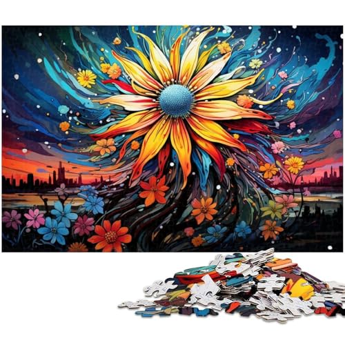 Puzzle 1000 Teile für Erwachsene Fantasie Puzzle mit bunten Blumen praktisches Spiel ideal für Teenager ab 14 Jahren 1000 Teile (38 x 26 cm) von zouxangzz